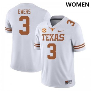 Womens Quinn Ewers White Texas Longhorns #3 SEC Conference Official Jersey 902037-416