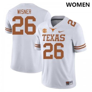 Women's Quintrevion Wisner White Texas Longhorns #26 SEC Conference Game Jersey 545625-212