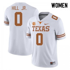 Women Anthony Hill Jr. White Texas Longhorns #0 SEC Conference Replica Jersey 223636-141
