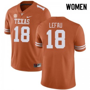Women Liona Lefau Texas Orange Texas Longhorns #18 SEC Conference Official Jersey 794900-884