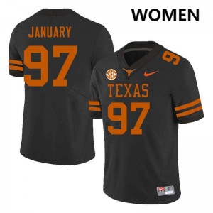 Womens Alex January Black Texas Longhorns #97 Football 2025-26 Jersey 450848-629