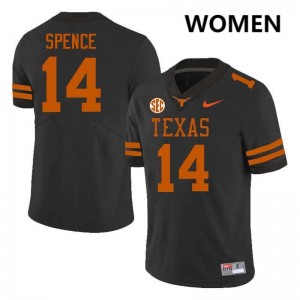Womens Brad Spence Black Texas Longhorns #14 Football University Jersey 835878-447