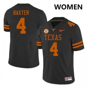 Women CJ Baxter Black Texas Longhorns #4 Football 2025-26 Jersey 929636-235