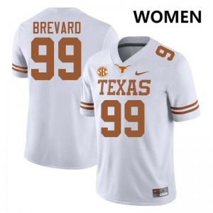 Women's Cole Brevard White Texas Longhorns #99 Football High School Jersey 109802-837