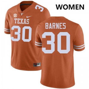 Womens Elijah Barnes Texas Orange Texas Longhorns #30 Football University Jersey 970524-872