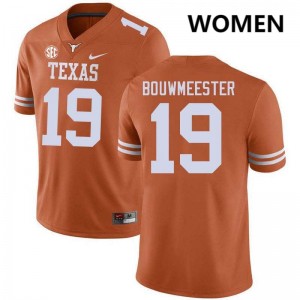 Women Jack Bouwmeester Texas Orange Texas Longhorns #19 Football Limited Jersey 882675-362