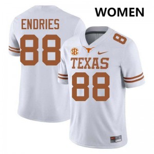 Women Jack Endries White Texas Longhorns #88 Football Official Jersey 930840-756