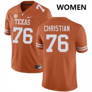 Womens Jackson Christian Texas Orange Texas Longhorns #76 Football Alumni Jersey 562682-533