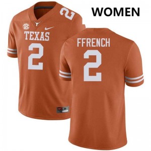 Women's Jaime Ffrench Texas Orange Texas Longhorns #2 Football Alumni Jersey 808069-943