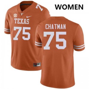 Womens Jaydon Chatman Texas Orange Texas Longhorns #75 Football Official Jersey 746910-568
