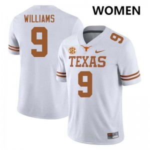 Women's Jonah Williams White Texas Longhorns #9 Football 2025 Jersey 499493-564