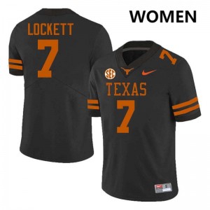 Womens Kaliq Lockett Black Texas Longhorns #7 Football Official Jersey 127464-455