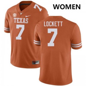Women Kaliq Lockett Texas Orange Texas Longhorns #7 Football Embroidery Jersey 601421-773