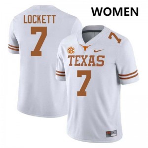 Women's Kaliq Lockett White Texas Longhorns #7 Football Game Jersey 440576-942