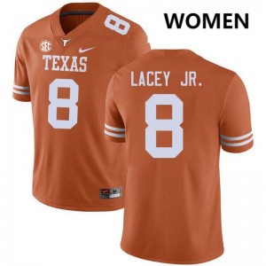 Women Karle Lacey Jr. Texas Orange Texas Longhorns #8 Football 2025 Jersey 268837-315