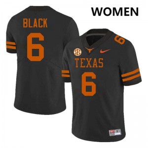 Women's Kobe Black Black Texas Longhorns #6 Football Game Jersey 994130-225