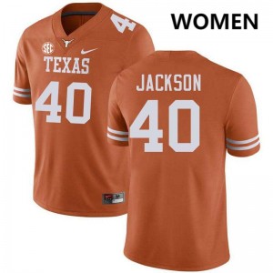 Womens Lance Jackson Texas Orange Texas Longhorns #40 Football High School Jersey 457714-784