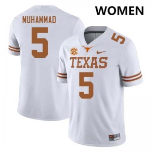 Women Malik Muhammad White Texas Longhorns #5 Football High School Jersey 733450-744