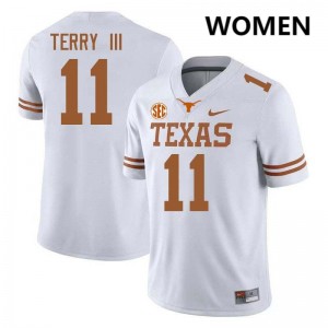 Women Michael Terry III White Texas Longhorns #11 Football 2025-26 Jersey 168306-345