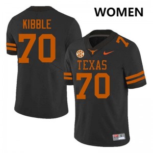 Women's Nate Kibble Black Texas Longhorns #70 Football Stitched Jersey 427962-398