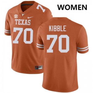 Womens Nate Kibble Texas Orange Texas Longhorns #70 Football Replica Jersey 289597-502