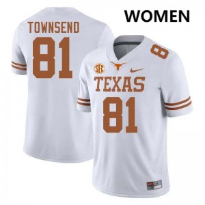 Women's Nick Townsend White Texas Longhorns #81 Football 2025-26 Jersey 109386-527