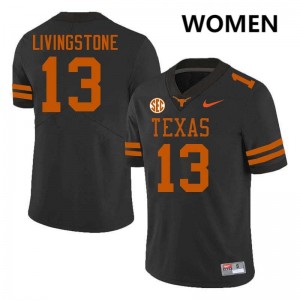 Women Parker Livingstone Black Texas Longhorns #13 Football High School Jersey 178028-913