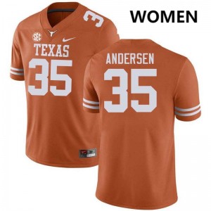 Women Rett Andersen Texas Orange Texas Longhorns #35 Football Limited Jersey 898774-936
