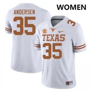 Women Rett Andersen White Texas Longhorns #35 Football 2025-26 Jersey 135653-860