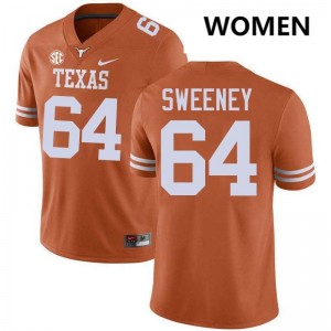 Women's Robert Sweeney Texas Orange Texas Longhorns #64 Football 2025-26 Jersey 133405-858