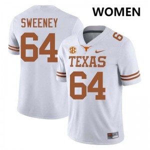 Womens Robert Sweeney White Texas Longhorns #64 Football Stitched Jersey 704330-568