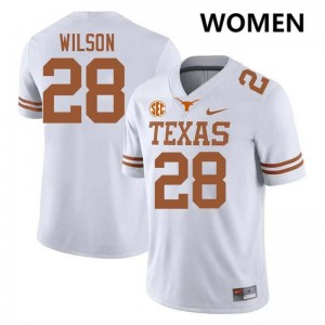 Women's Santana Wilson White Texas Longhorns #28 Football Official Jersey 876045-571