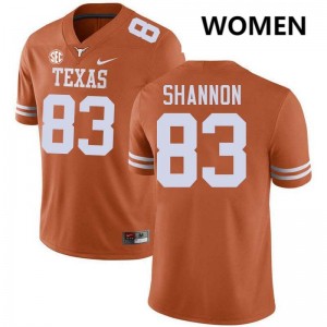 Women Spencer Shannon Texas Orange Texas Longhorns #83 Football Stitched Jersey 946957-197