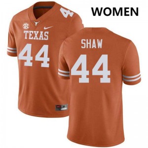 Women Travis Shaw Texas Orange Texas Longhorns #44 Football Player Jersey 670911-275