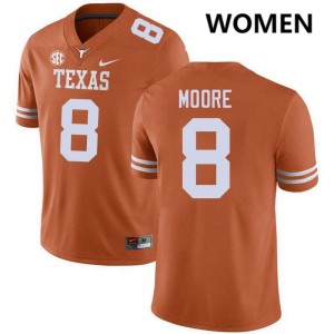 Women Trey Moore Texas Orange Texas Longhorns #8 Football 2025 Jersey 877791-327