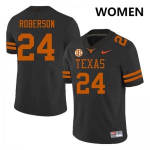 Womens Warren Roberson Black Texas Longhorns #24 Football NCAA Jersey 375878-753