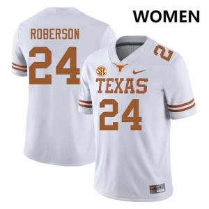Women's Warren Roberson White Texas Longhorns #24 Football Alumni Jersey 466079-850