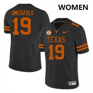 Women Zina Umeozulu Black Texas Longhorns #19 Football High School Jersey 518606-780