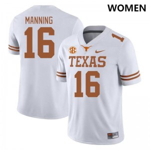 Women's Arch Manning White Texas Longhorns #16 SEC Conference Game Jersey 663452-600