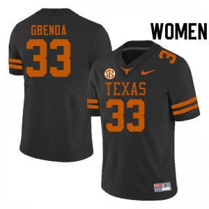 Women's David Gbenda Black Texas Longhorns #33 SEC Conference 2025 Jersey 327866-791