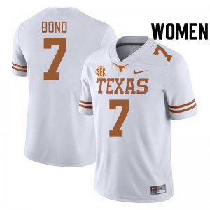 Women's Isaiah Bond White Texas Longhorns #7 SEC Conference Replica Jersey 953911-470