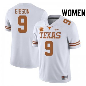 Women's Jerrick Gibson White Texas Longhorns #9 SEC Conference High School Jersey 903799-923