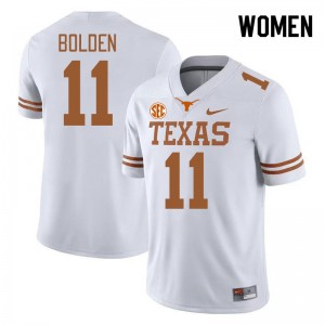 Womens Silas Bolden White Texas Longhorns #11 SEC Conference High School Jersey 542355-543
