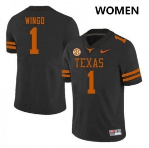 Women Ryan Wingo Black Texas Longhorns #1 Football High School Jersey 879609-111