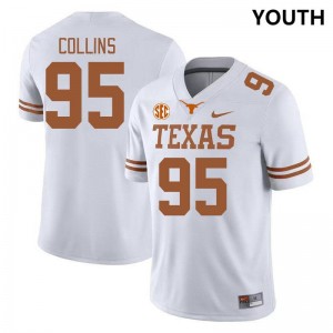 Youth Alfred Collins White Texas Longhorns #95 SEC Conference Stitched Jersey 431782-451