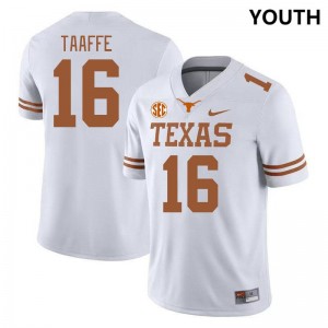Youth Michael Taaffe White Texas Longhorns #16 SEC Conference 2025 Jersey 954895-815