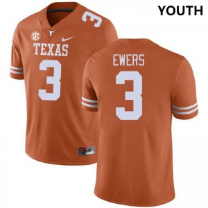 Youth Quinn Ewers Texas Orange Texas Longhorns #3 SEC Conference NCAA Jersey 215990-914