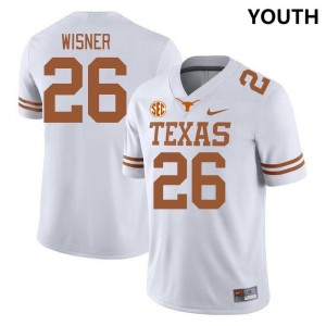 Youth Quintrevion Wisner White Texas Longhorns #26 SEC Conference Game Jersey 497035-113