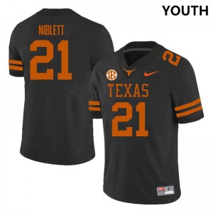 Youth Ryan Niblett Black Texas Longhorns #21 SEC Conference 2025-26 Jersey 103204-181