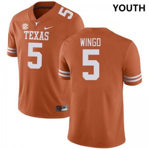Youth Ryan Wingo Texas Orange Texas Longhorns #5 SEC Conference NCAA Jersey 491062-441